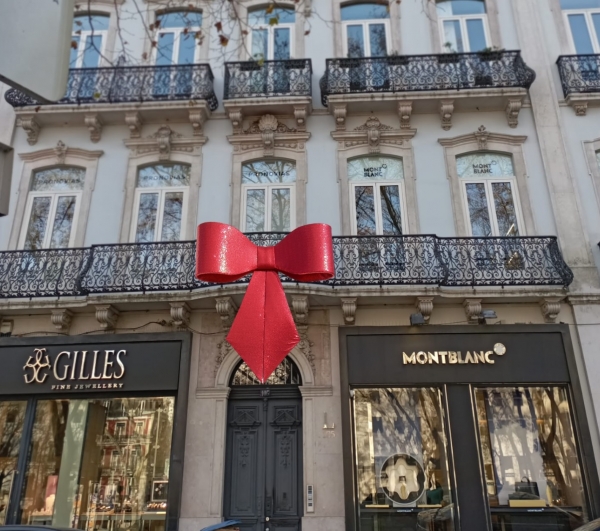 2-meter-Pailleten Riesenschleife für Weihnachts Fassadendekoration